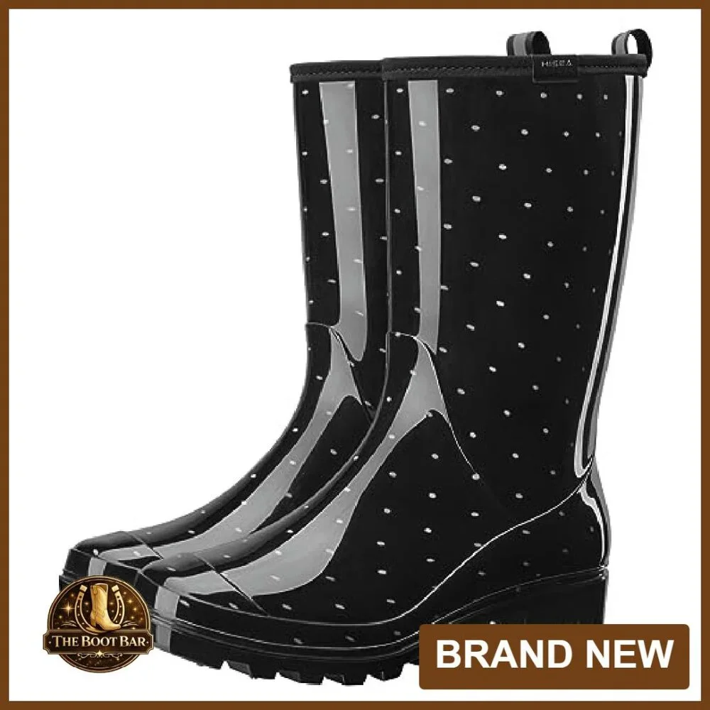 Waterproof Mid Calf Rain Boots Women's Garden Shoes Slip Resistant - Picture 5 of 7